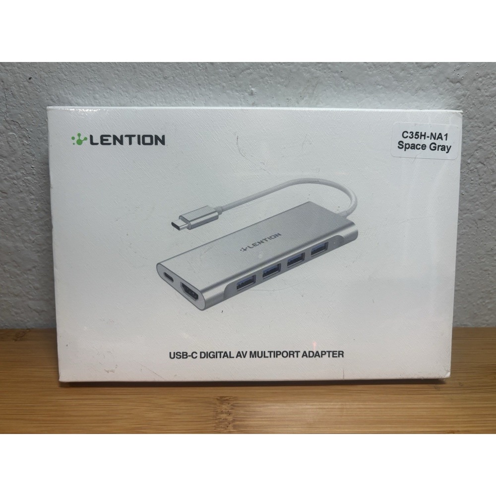 Lention USB-C Digital AV Multiport Adapter Computer Hub C35H-NA1- SPACE GRAY